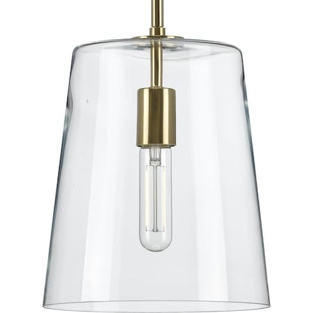 Clarion Collection Satin Brass One-Light Small Pendant